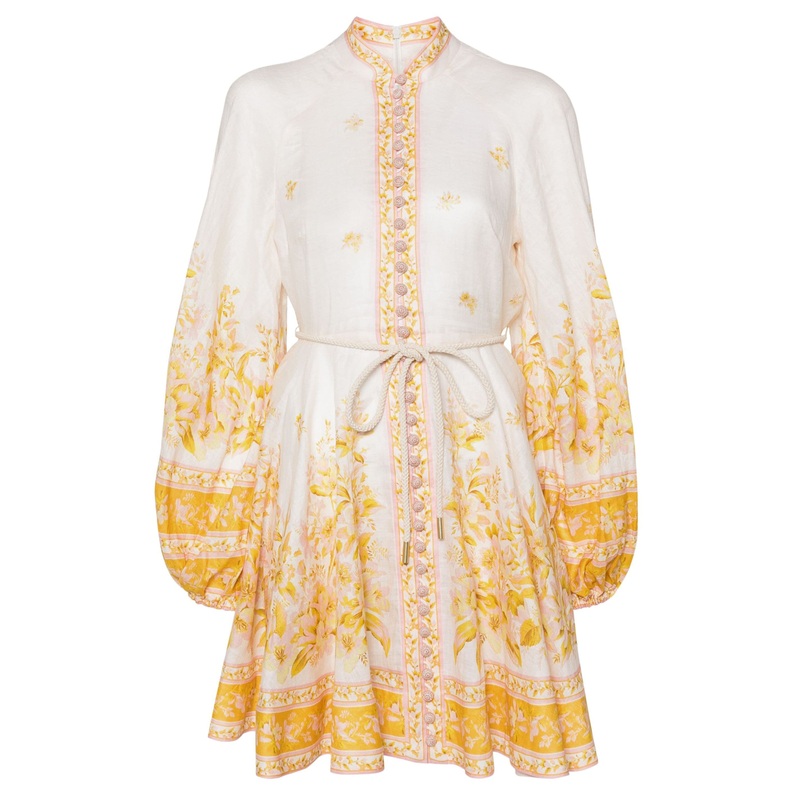 Golden Buttoned Mini Dress