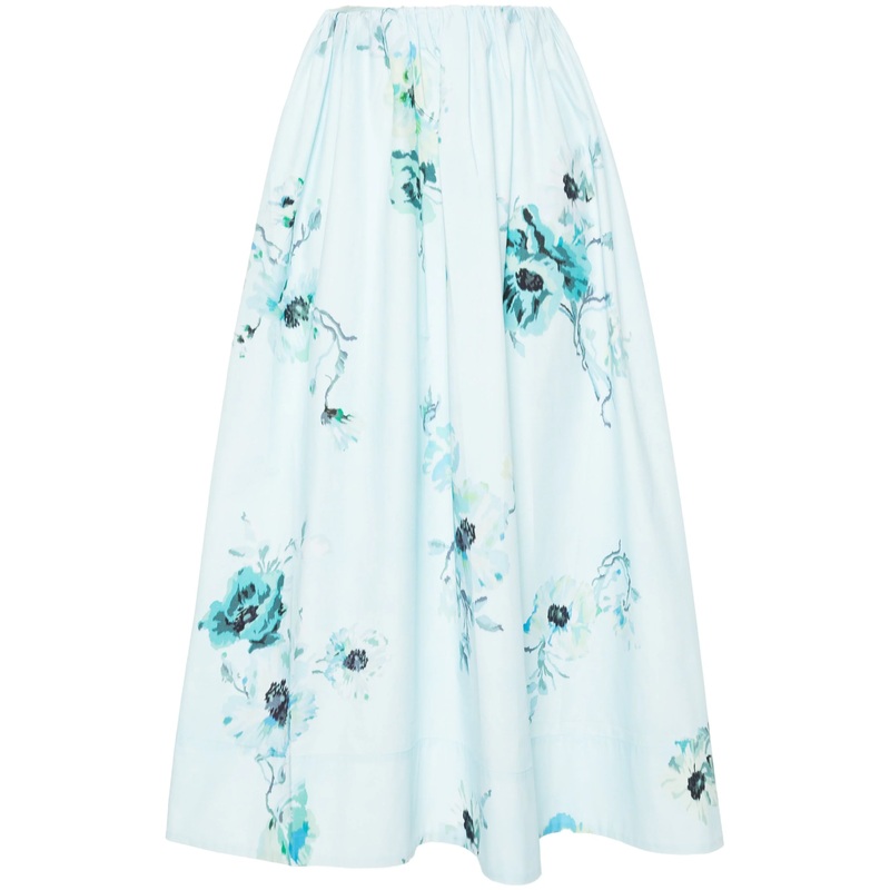 Lightburst Gathered Midi Skirt