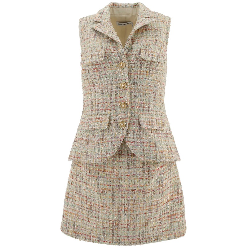 Pastel Boucle Tailored Mini Dress