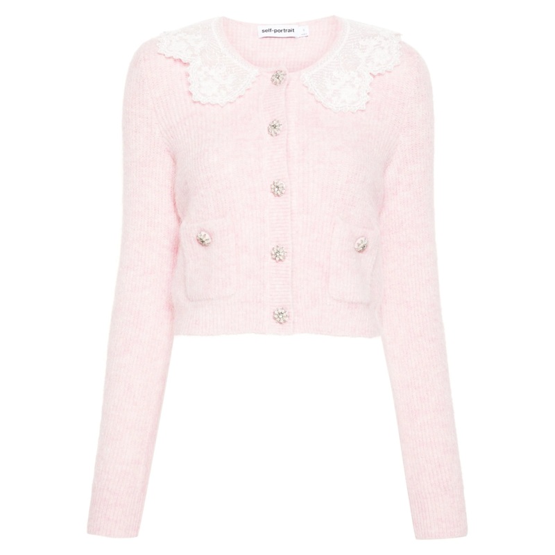Pink Fluffy Rib Knit Cardigan