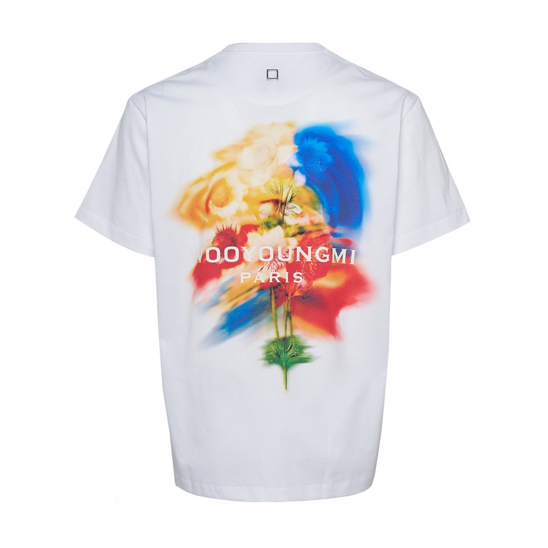 Smurged Flower Print On Back T-Shirt