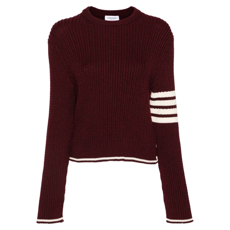 Baby Cable Cropped Crew Neck Top Women