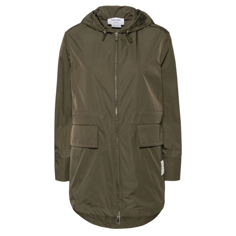 Hooded Shirt Hem Parka In Nylon Women