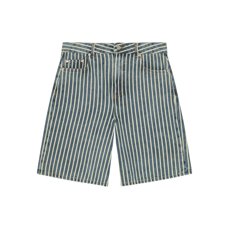 Light Stripe Denim Shorts