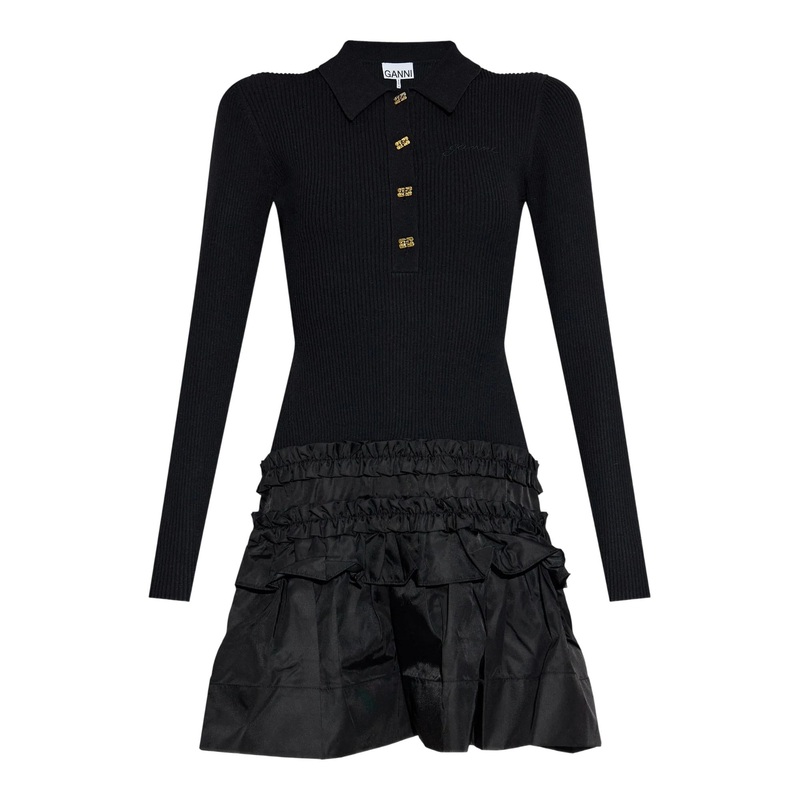 Melange Rib Knit Mini Dress