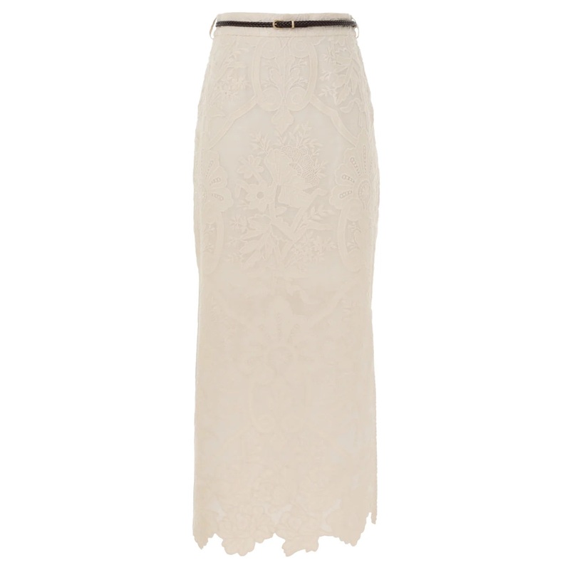 Ottie Embroidered Midi Skirt