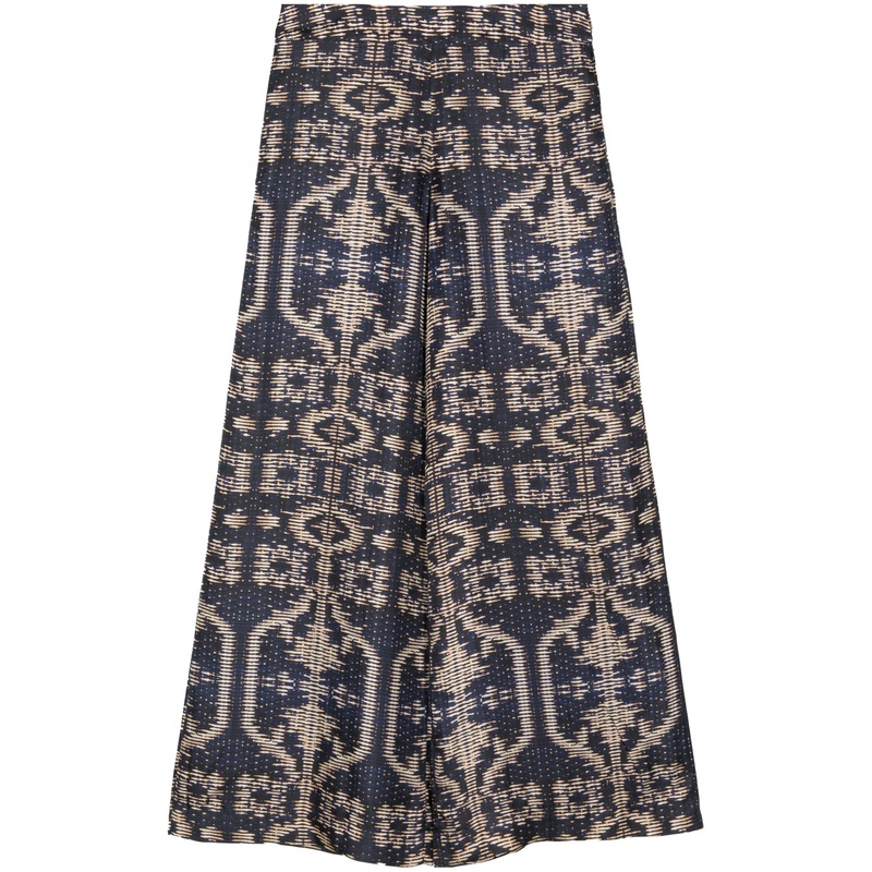 Panaya Wide Leg Twill Silk Pants