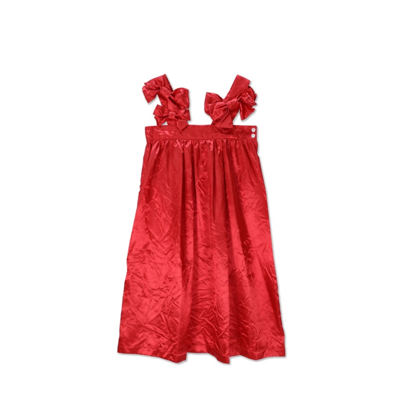 Ribbon-Detailing Satin Pinafore