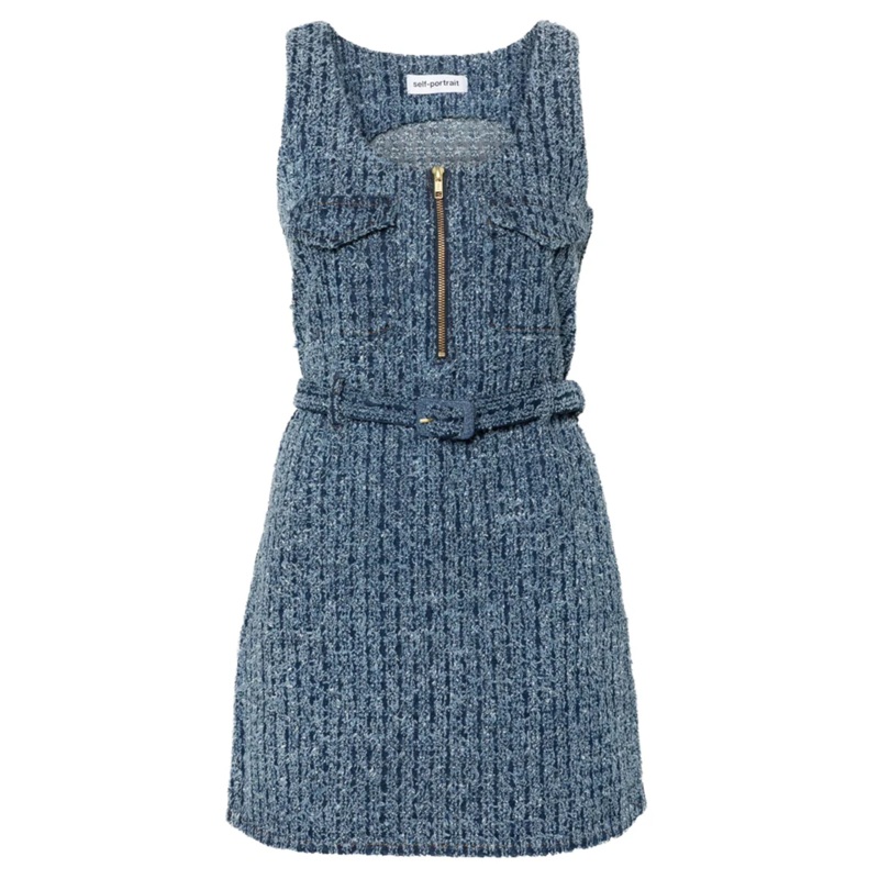 Textured Denim Mini Dress