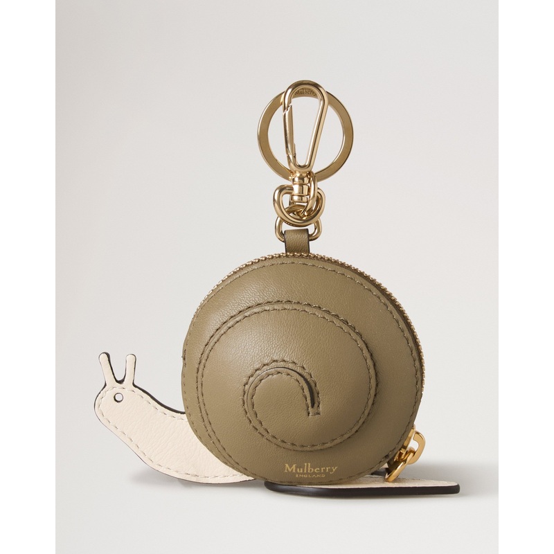 Case Keyring Snail Eggshell & Linen Green Mixed Material