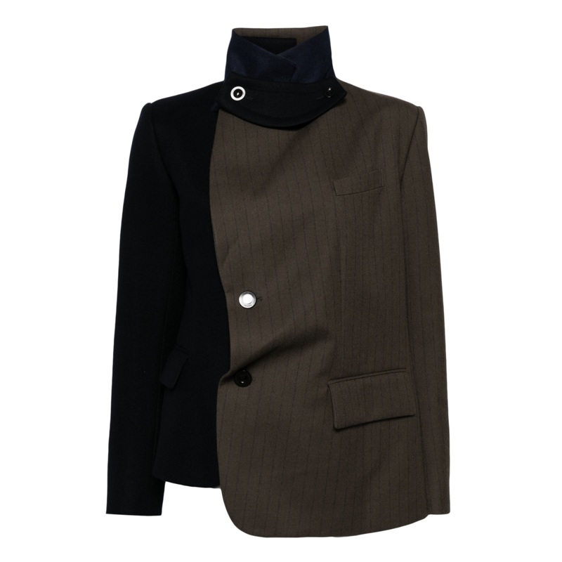 Chalk Stripe x Wool Melton Jacket