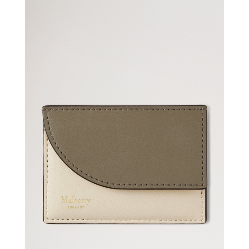 Compact Cardholder Eggshell & Linen Green Micro Classic Grain