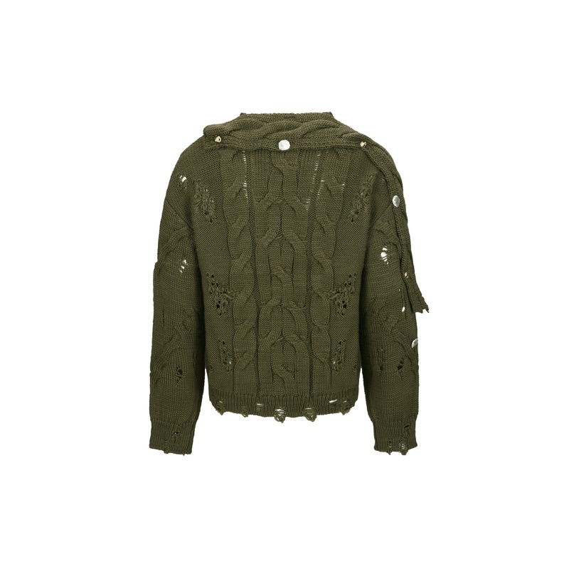 Fisherman Button Crew Neck Top