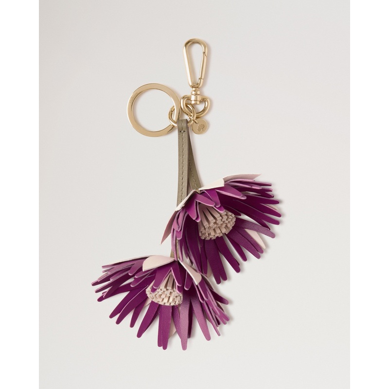 Flower Keyring Dahlia Blossom Pink & Orchid Bloom Mixed Material
