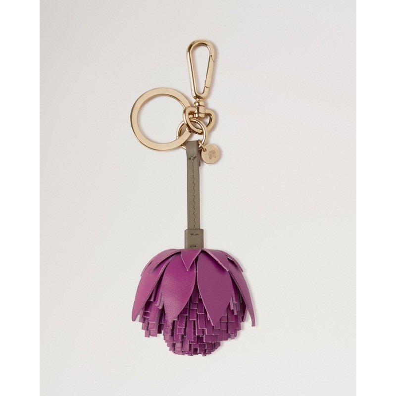 Flower Keyring Pom Pom Orchid Bloom Mixed Material