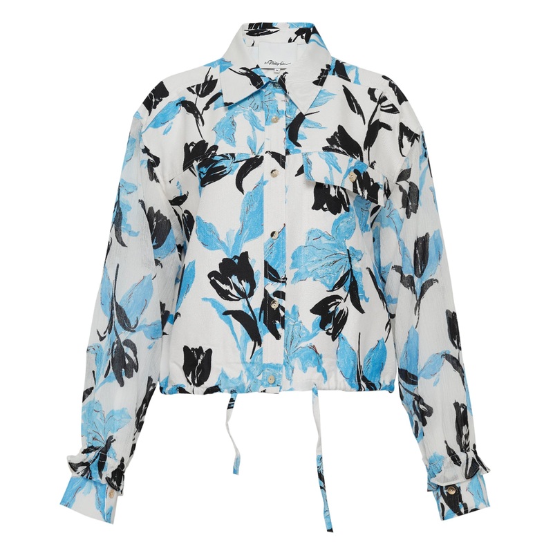 Joyful Tulip Cropped Shirt Jacket