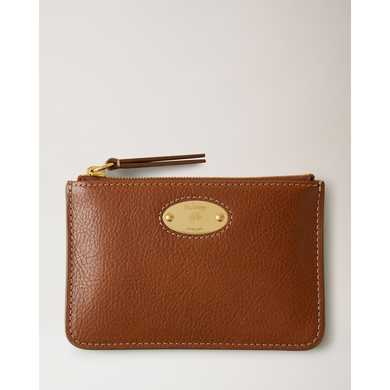 Mulberry Plaque Small Zip Coin Pouch Oak Nvt