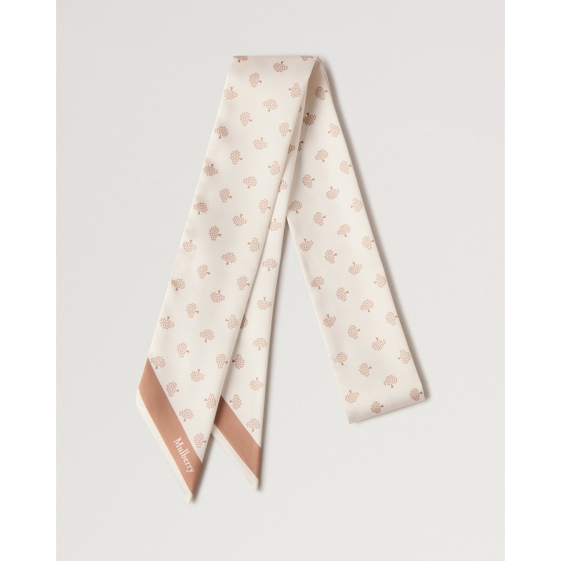 Skinny Scarf Mulberry Tree Eggshell Recycled Polyester