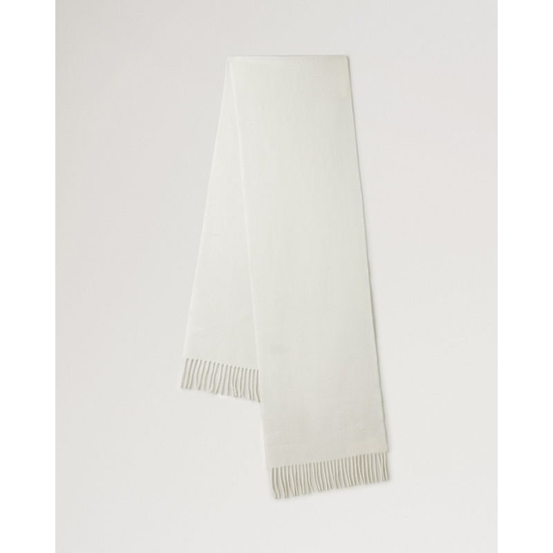 Small Solid Merino Wool Scarf Cream Merino Wool