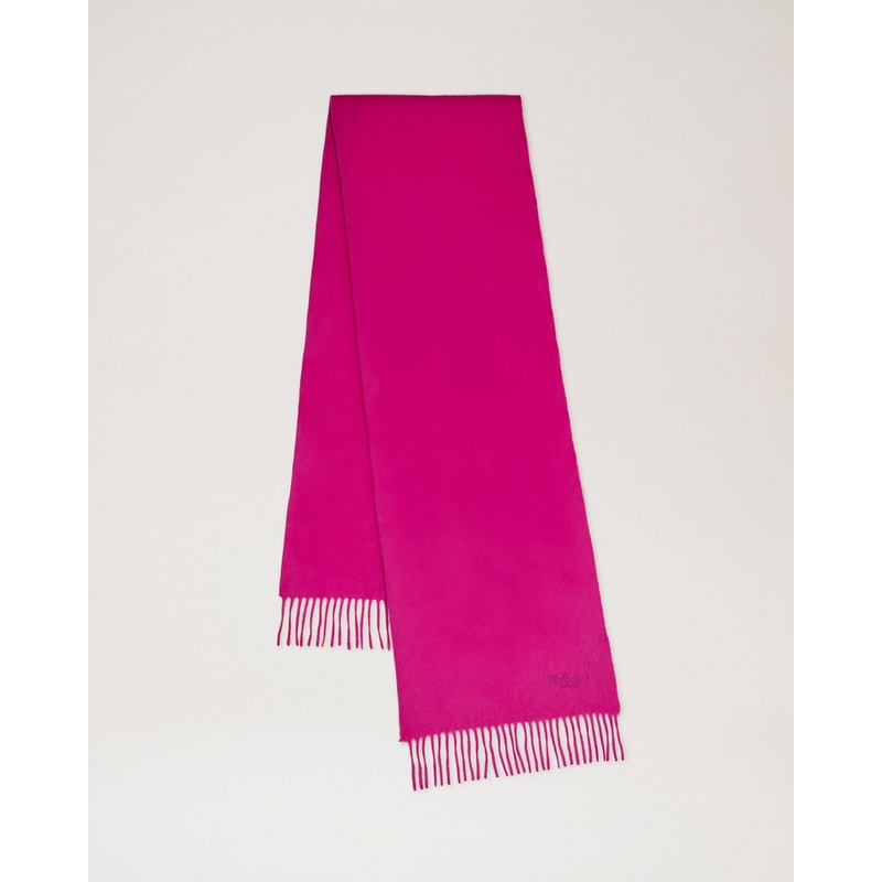 Small Solid Merino Wool Scarf Mulberry Pink Merino Wool