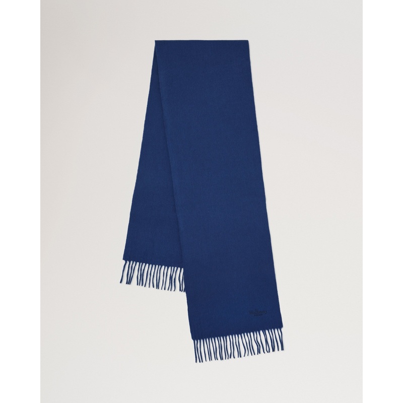 Small Solid Merino Wool Scarf Stormy Blue Merino Wool