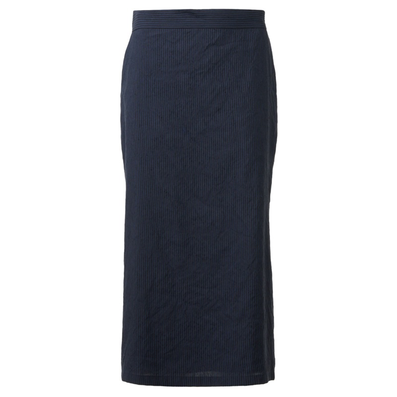 Navy Cutout Back H-Line Skirt