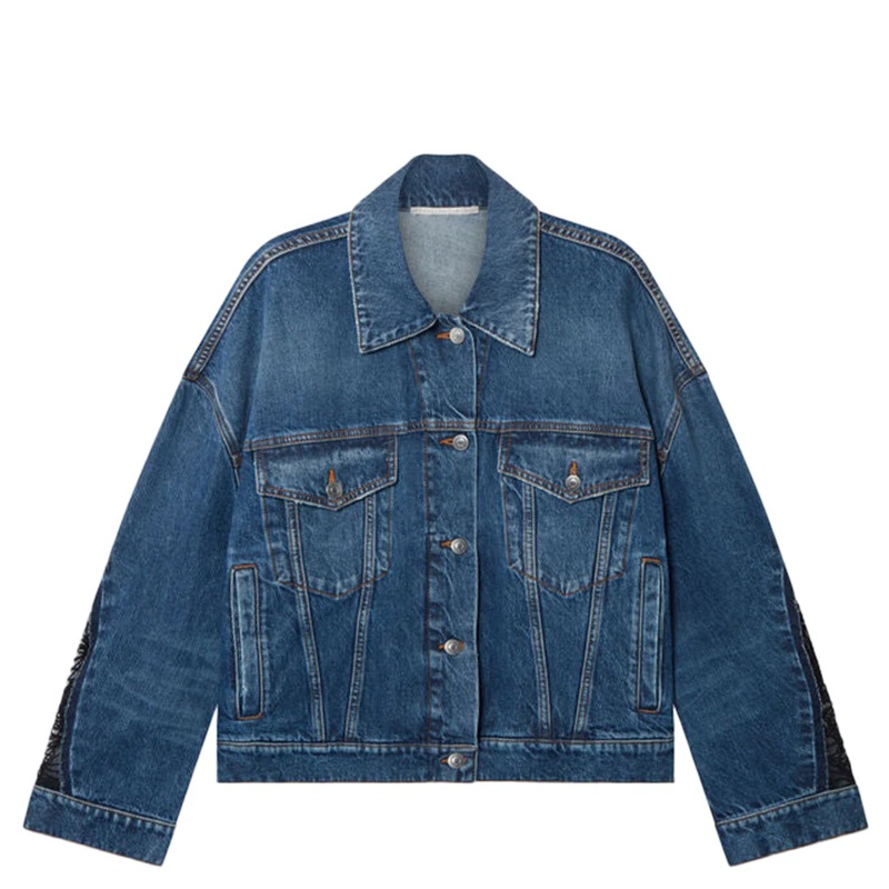 Blue Vintage Lace Detailed Jacket