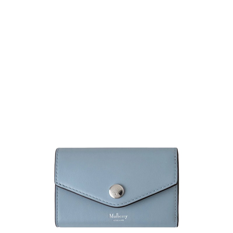 Folded Multi-Card Wallet Poplin Blue Micro Classic Grain