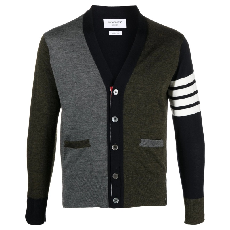 Funmix Fine Merino Wool 4-Bar Cardigan Men