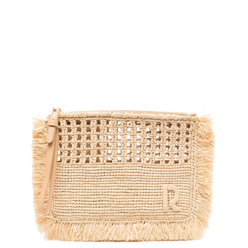 Natural Raphia Pouch