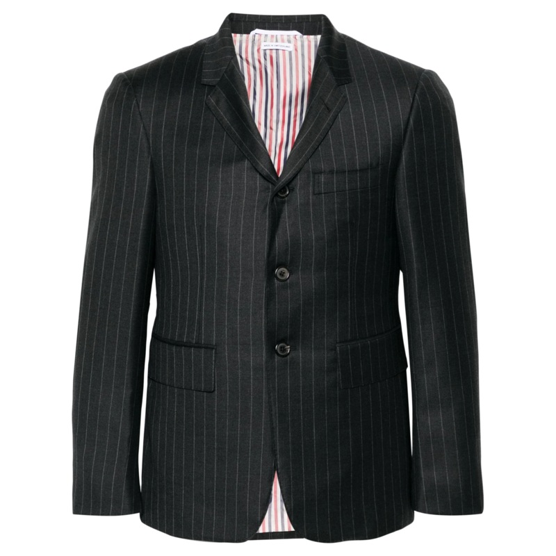 Pinstripe Wool Blazer Men