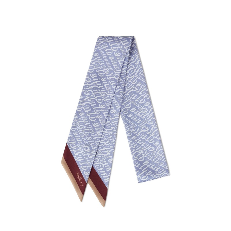 Skinny Scarf – Fantasy Mulberry Logo Lilac Haze & White Recycled Polyester