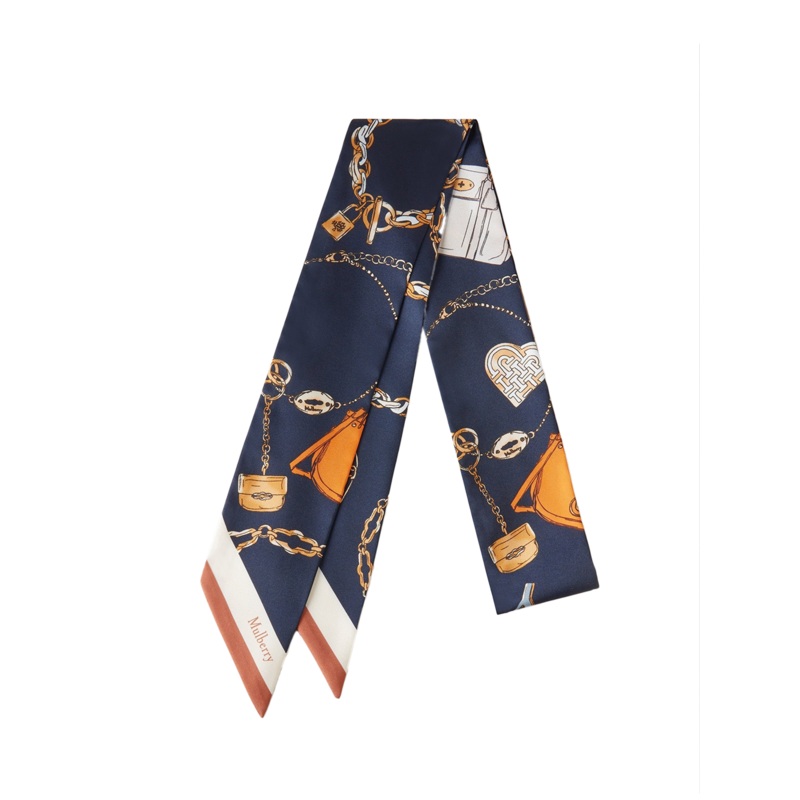 Skinny Scarf – Jewels & Charms Night Sky & Teak Recycled Polyester