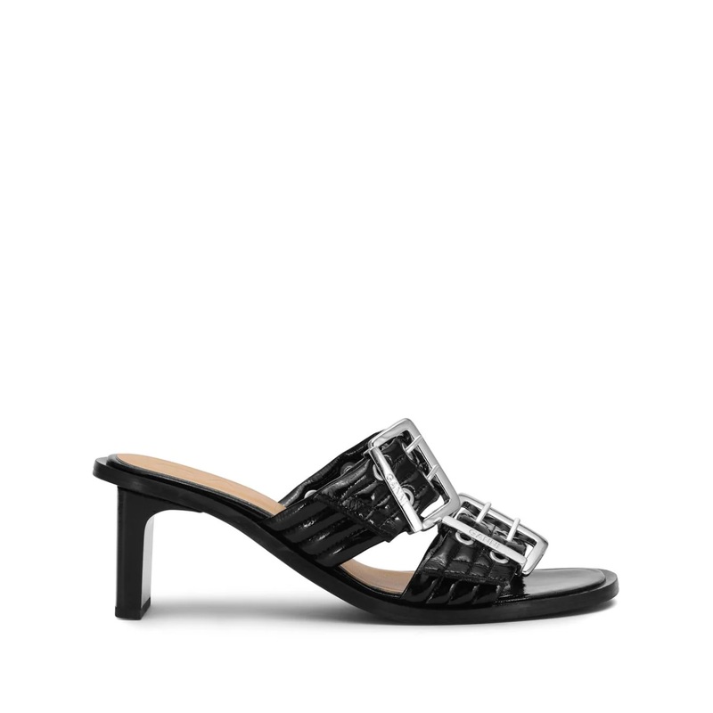 Feminine Buckle Mule Sandals