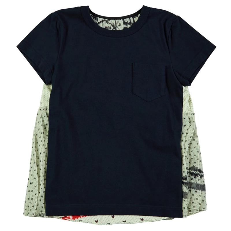 Pattern Knit Print Cotton Jersey Tee