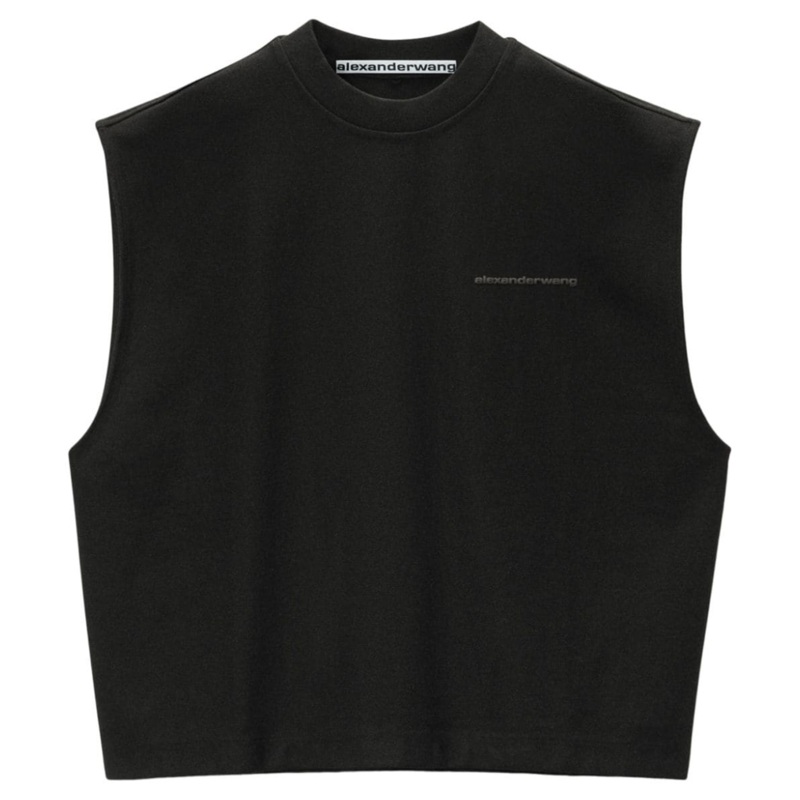 Puffed Logo Muscle Tank Top In Cotton