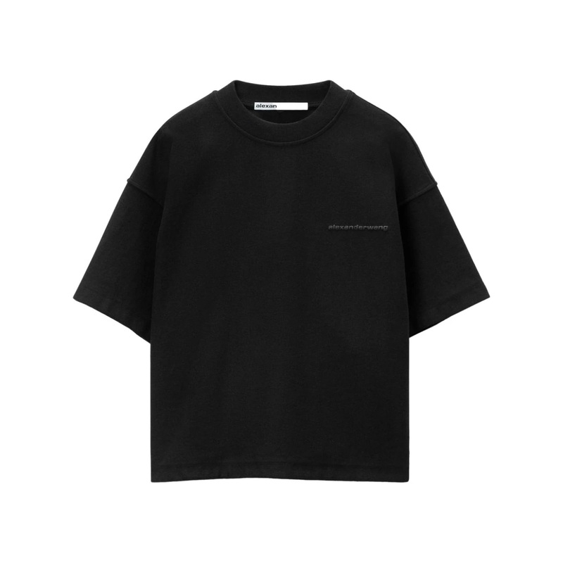 Puffed Logo Oversize Tee In Cotton