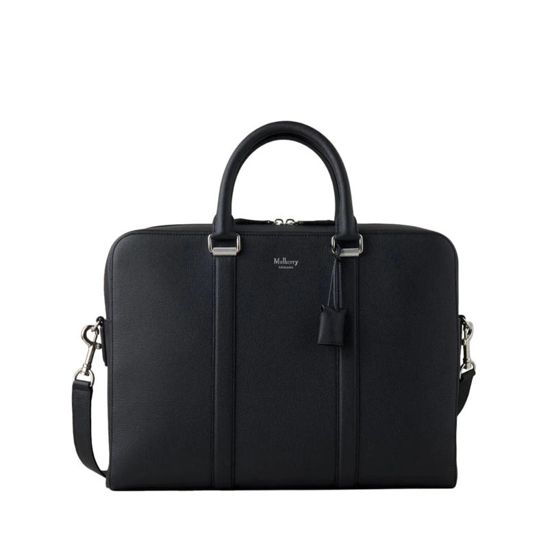 Camberwell Briefcase Black Cross-Boarded Grain