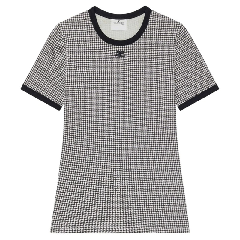 Contrast Houndstooth T-Shirt