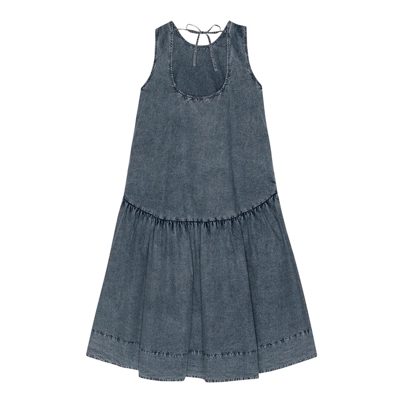 Cotton Poplin Open Back Midi Dress