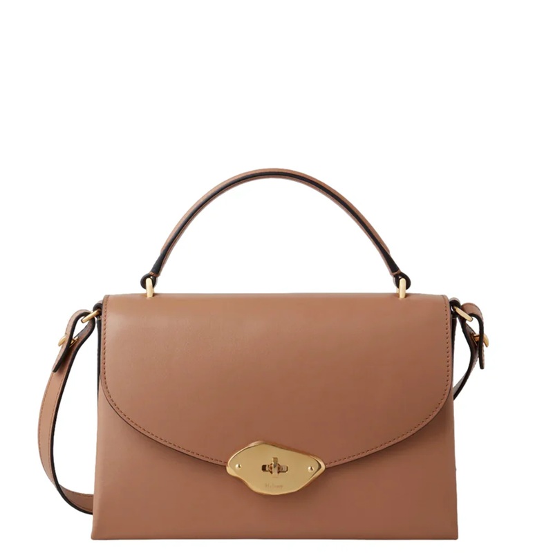 Lana Top Handle Sable High Gloss Leather