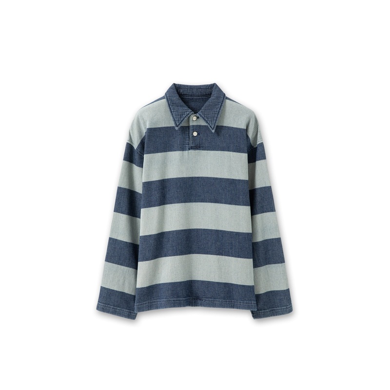 Long Sleeve Stripe Polo Tee