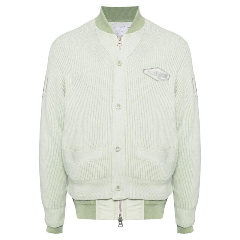 sacai Gonz Multi Patch Nylon Twill X Knit Cardigan