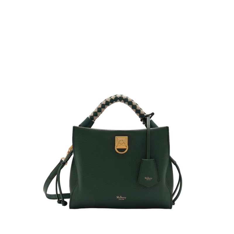 Small Iris Mulberry Green & Chalk Heavy Grain & Silky Calf