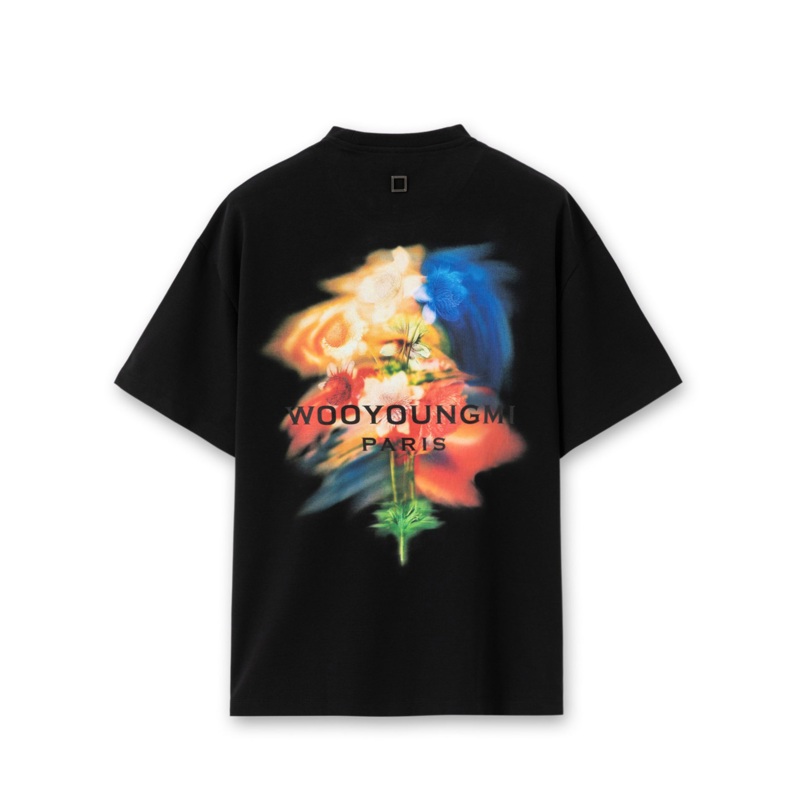 Smurged Flower Print On Back Tee