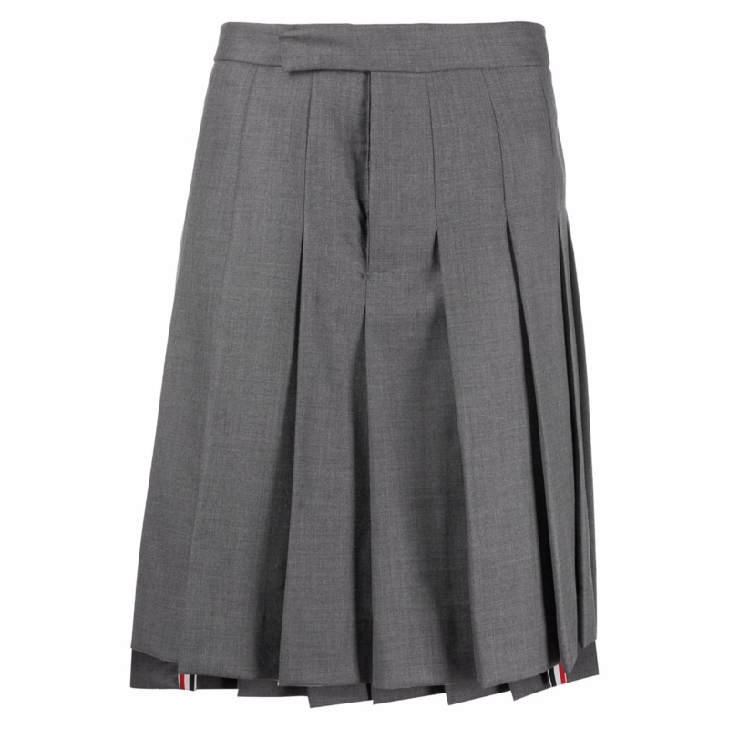 Classic Rise Backstrap Knee Length Skirt Men