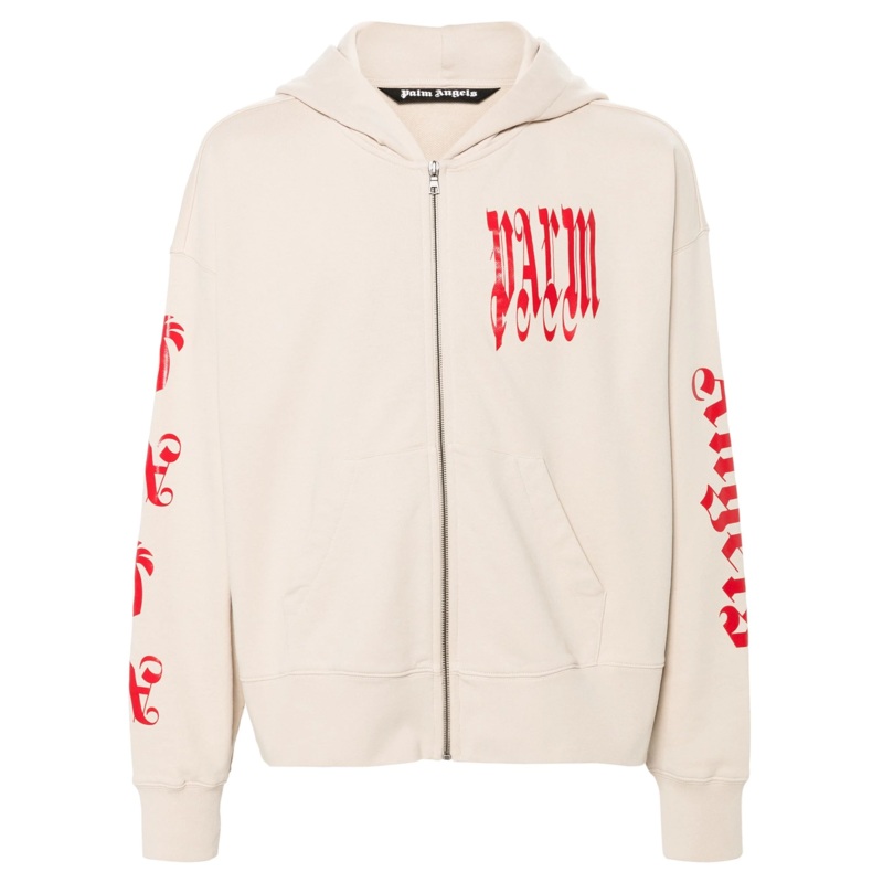 Gothic Logo Zipped Crewneck Sweatshirt