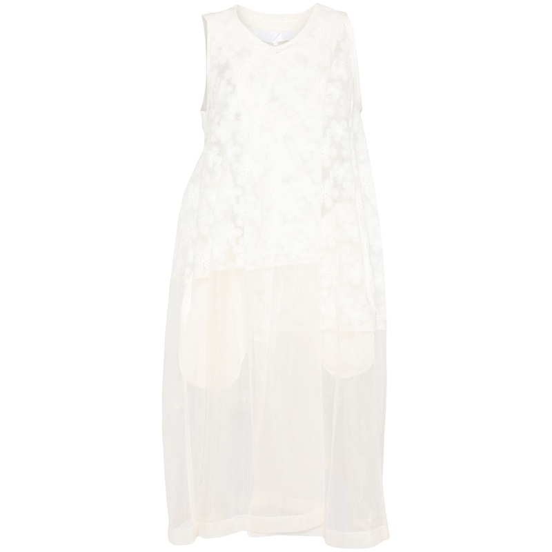 Polyester Organdy Embroidered Dress