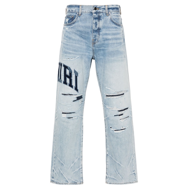 Varsity Logo Repair Straight Jeans