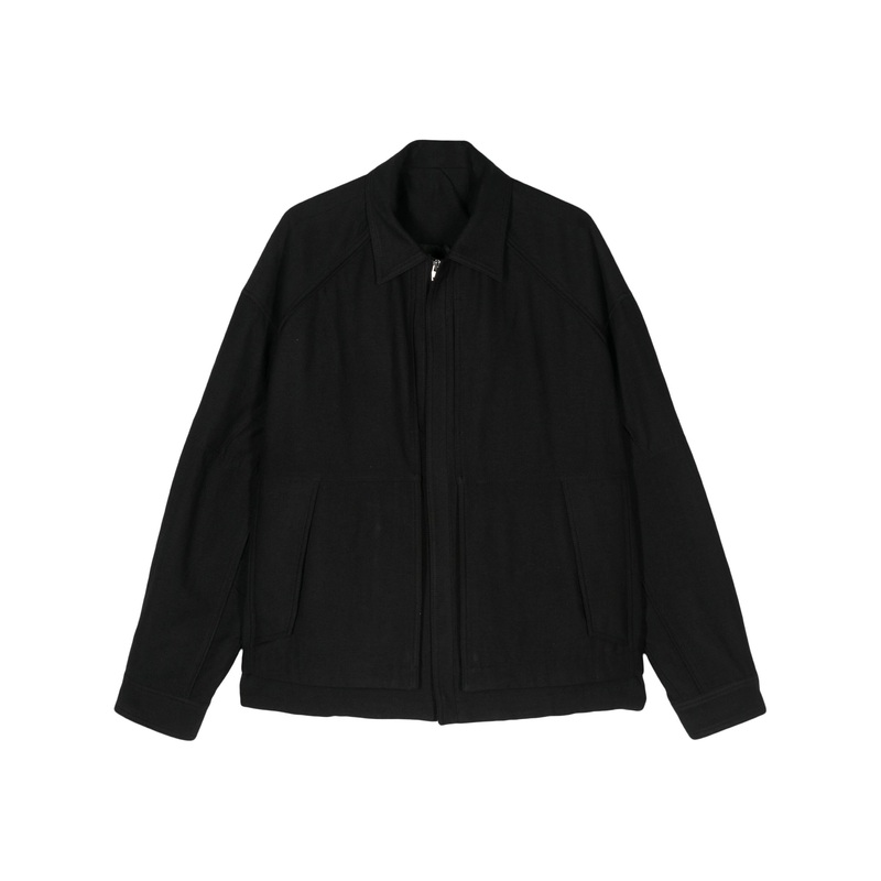 Wool-Cotton Blended Collared Jacket